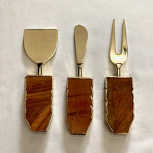 Load image into Gallery viewer, THE TEJAS Handcrafted Amber Agate Cheese Knife Set · India