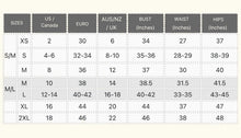 Load image into Gallery viewer, Bali Collection Clothing Size Chart — LUXUL COLLECTIVE
