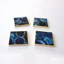 Load image into Gallery viewer, THE NEEL Handcrafted Blue Agate Coaster Set · India