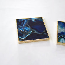 Load image into Gallery viewer, THE NEEL Handcrafted Blue Agate Coaster Set · India