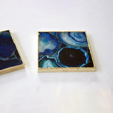 Load image into Gallery viewer, THE NEEL Handcrafted Blue Agate Coaster Set · India