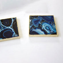 Load image into Gallery viewer, THE NEEL Handcrafted Blue Agate Coaster Set · India