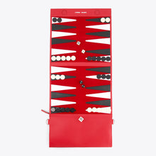 Load image into Gallery viewer, ROSSO backgammon board fully unfolded and flat — THE L'BAG GAMMON by L'Eterna Vacanza  — LUXUL COLLECTIVE