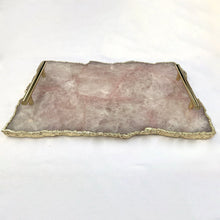 Load image into Gallery viewer, THE PRIYA Handcrafted Rose Quartz Agate Serving Tray · India