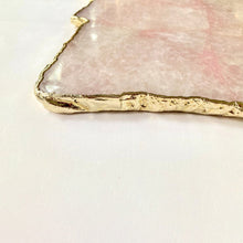 Load image into Gallery viewer, THE PRIYA Handcrafted Rose Quartz Agate Serving Tray · India