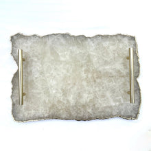 Load image into Gallery viewer, THE AKASHA Handcrafted White Agate Serving Tray · India