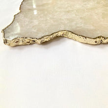 Load image into Gallery viewer, THE AKASHA Handcrafted White Agate Serving Tray · India