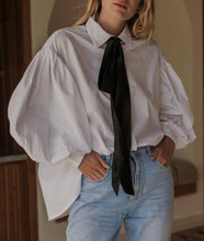 Load image into Gallery viewer, THE BAYU organic cotton balloon sleeve shirt in white— LUXUL COLLECTIVE