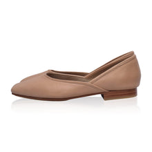 Load image into Gallery viewer, THE DEWI handcrafted leather ballet flat in beige side view— LUXUL COLLECTIVE