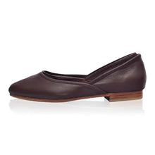 Load image into Gallery viewer, THE DEWI handcrafted leather ballet flat in brown— LUXUL COLLECTIVE