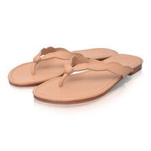 Load image into Gallery viewer, THE SEGARA handcrafted leather thong slide in beige — LUXUL COLLECTIVE