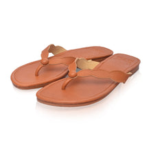 Load image into Gallery viewer, THE SEGARA handcrafted leather thong slide in dark tan— LUXUL COLLECTIVE