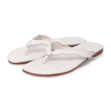 Load image into Gallery viewer, THE SEGARA handcrafted leather thong slide in white — LUXUL COLLECTIVE