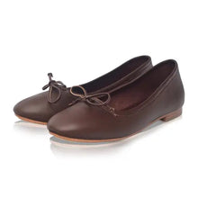 Load image into Gallery viewer, THE SRI handcrafted leather round toe ballet flat in brown — LUXUL COLLECTIVE