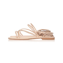 Load image into Gallery viewer, THE TARA handcrafted leather strappy sandal in cream side view — LUXUL COLLECTIVE