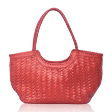 Load image into Gallery viewer, THE JALA handwoven leather tote in Red — LUXUL COLLECTIVE