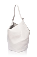 Load image into Gallery viewer, The Padma leather tote in White, side view— LUXUL COLLECTIVE 