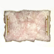 Load image into Gallery viewer, THE PRIYA Handcrafted Rose Quartz Agate Serving Tray · India