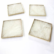Load image into Gallery viewer, THE AKASHA · Coasters Set Handcrafted White Agate Coasters · India