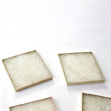 Load image into Gallery viewer, THE AKASHA · Coasters Set Handcrafted White Agate Coasters · India