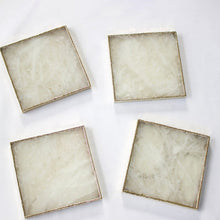 Load image into Gallery viewer, THE AKASHA · Coasters Set Handcrafted White Agate Coasters · India