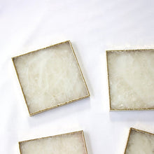 Load image into Gallery viewer, THE AKASHA · Coasters Set Handcrafted White Agate Coasters · India