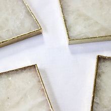 Load image into Gallery viewer, THE AKASHA · Coasters Set Handcrafted White Agate Coasters · India
