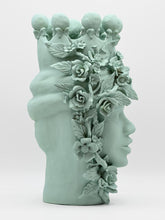 Load image into Gallery viewer, THE ALAMY — left profile — hand-sculpted rose crown cascading ceramic sculpture — OVO Italy — LUXUL COLLECTIVE