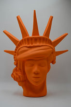 Load image into Gallery viewer, THE FREE WOMAN — vivid orange matte ceramic white backdrop MorOVO sculpture by OVO Italy — LUXUL COLLECTIVE