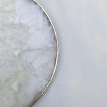 Load image into Gallery viewer, THE KIRAN handcrafted clear crystal agate platter angled view — LUXUL COLLECTIVE