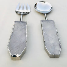 Load image into Gallery viewer, THE AKASHA — electroplated silver finish on clear quartz server handle — LUXUL COLLECTIVE