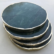 Load image into Gallery viewer, THE VANA — sage green agate coasters stacked side view — LUXUL COLLECTIVE