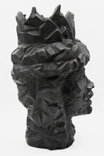 Load image into Gallery viewer, Bronze sculpture bust with faceted crown, right profile view — THE REGINA by OVO — LUXUL COLLECTIVE