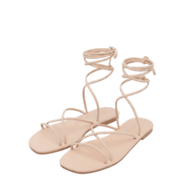 Load image into Gallery viewer, THE TARA handcrafted leather strappy sandal in cream — LUXUL COLLECTIVE